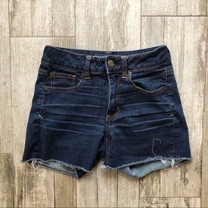 American Eagle Dark Wash High Rise Shorts